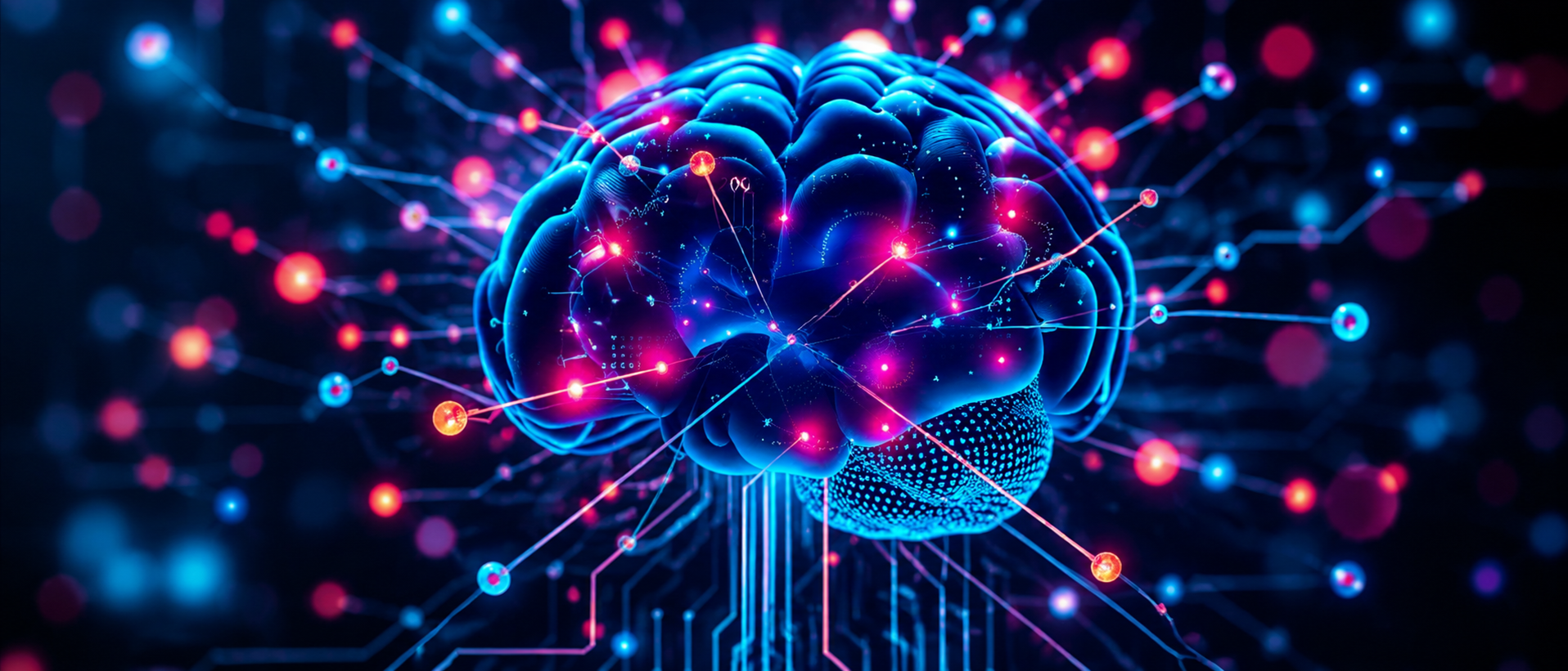 Glowing AI neural network sphere above a chess board — illustrating AI as a strategic shift for business