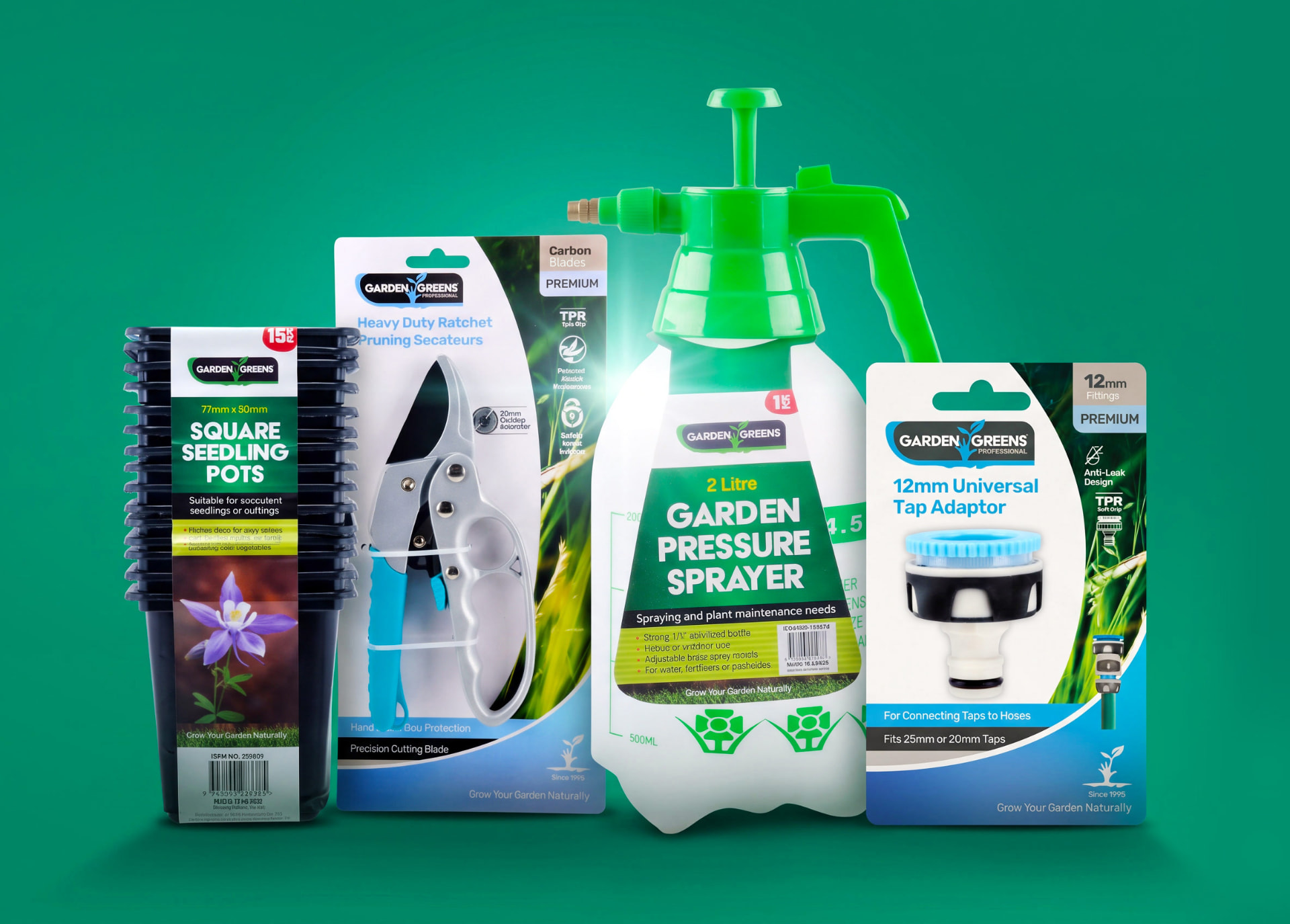 Garden Greens garden and lawn care packaging range designed by Webfx2 Digital