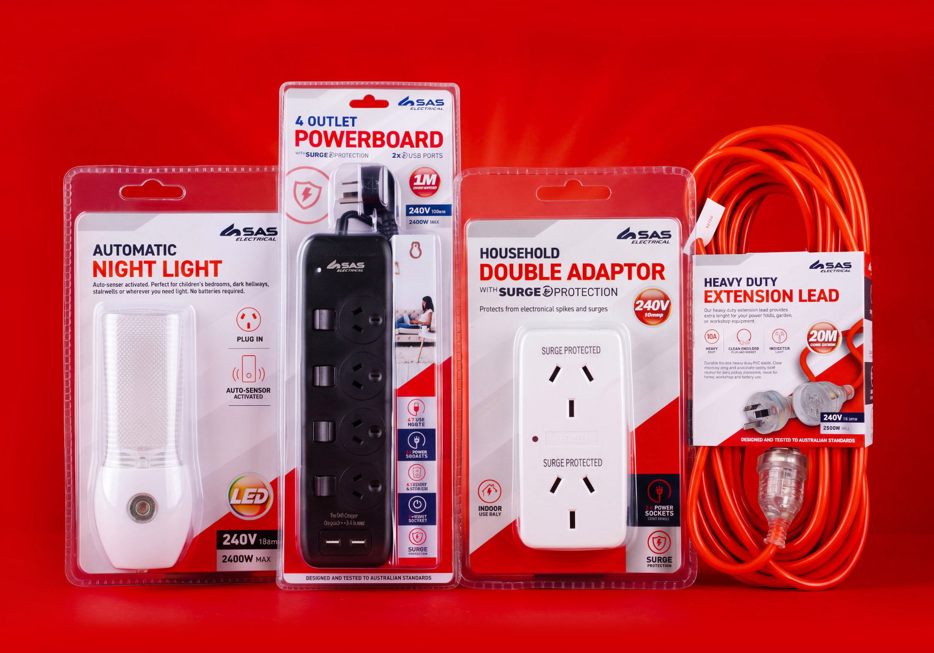 SAS Electrical power and accessories packaging range designed by Webfx2 Digital