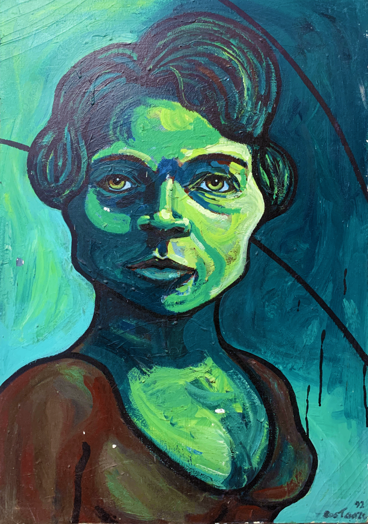 Green Portrait — Acrylic on canvas