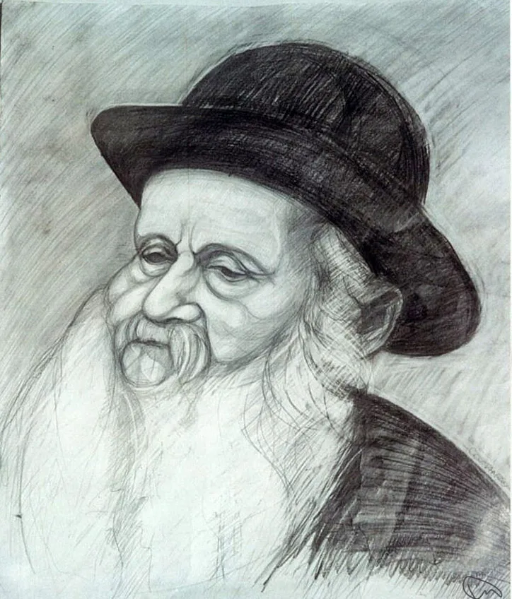 Old Man with Hat — Pencil sketch