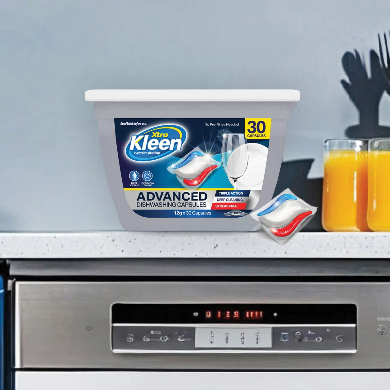 Xtra Kleen Dishwashing Capsules — Packaging and Design project by Webfx2 Digital
